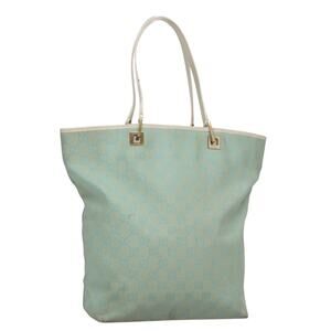 GUCCI GG Canvas Tote Bag Peppermint White
